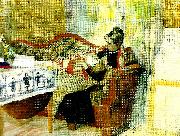 Carl Larsson moderstankar-karin med brita vid brostet France oil painting artist